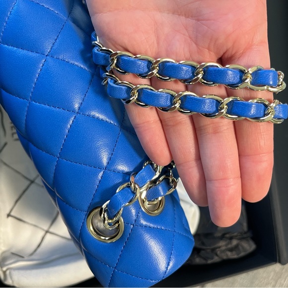 Chanel Electric Blue Medium Double Flap Bag - Picture 11 of 13